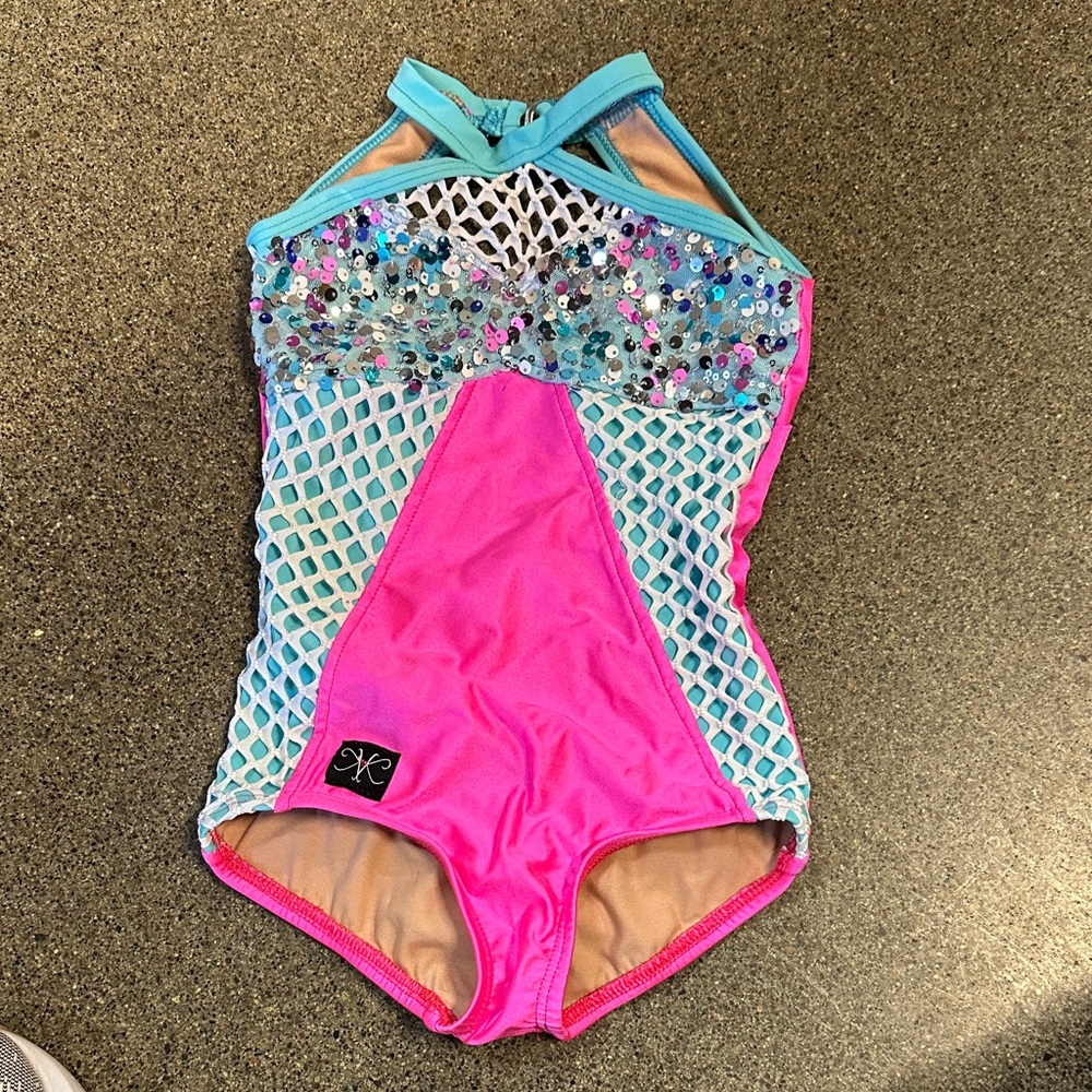 Kandi Kouture Pink and Blue Sequin Leotard